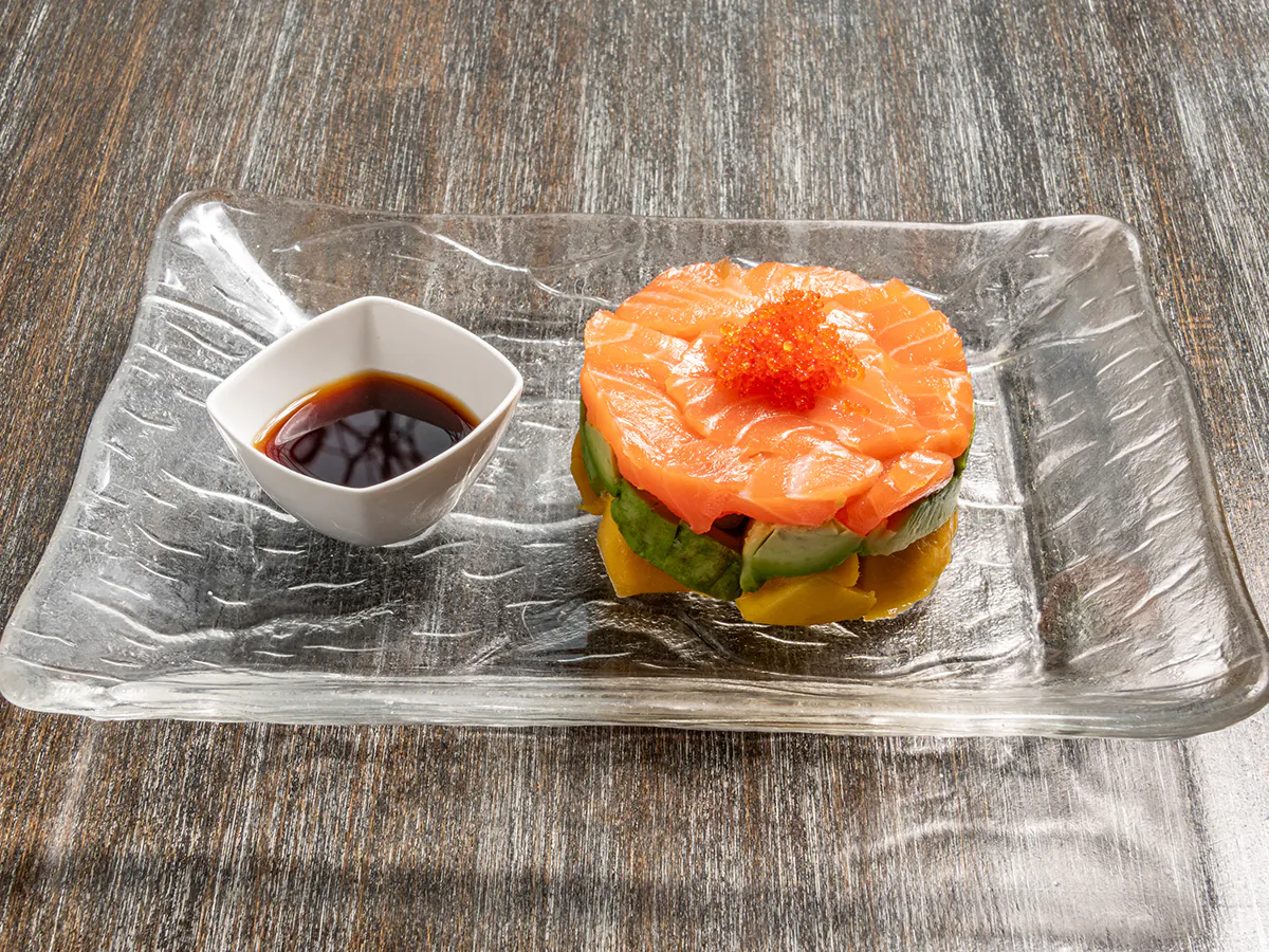 Salmon Tartar at Maki Bar，a Japanese Restaurant in Bethesda